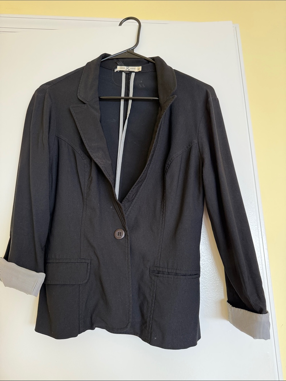 Black Single-Button Women's Blazer Jacket - Unbranded